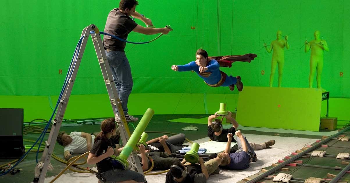 superman green screen compositing David James. From the film “Superman Returns”. Courtesy of Warner Bros., 2006.