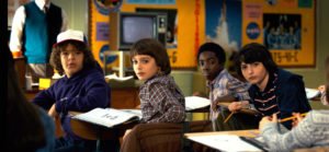 stranger things child actors on set